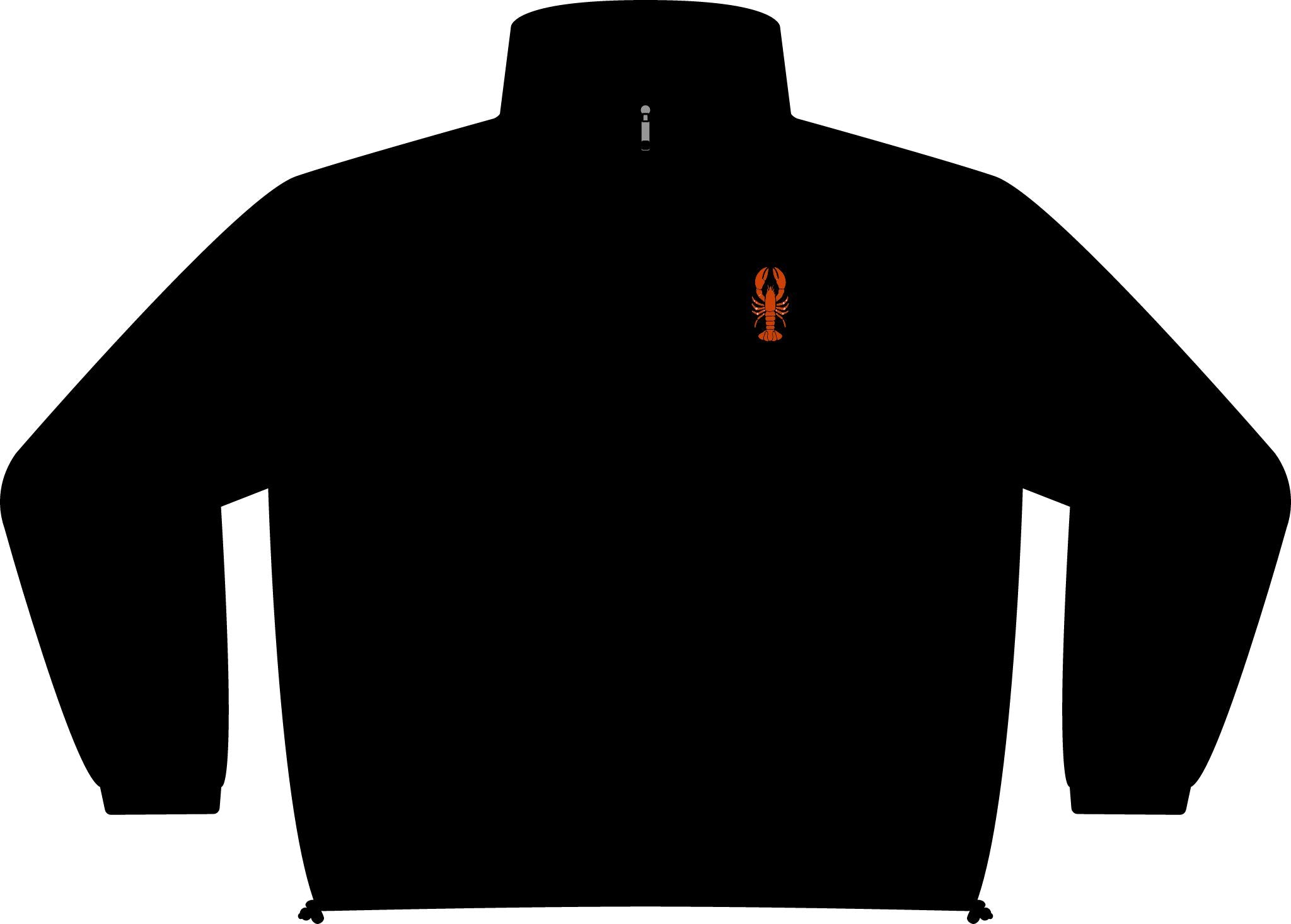 Women's Quarter-Zip Pullover - Embroidered Orange Lobster Chest Logo