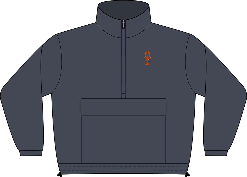 Women's Quarter-Zip Pullover - Embroidered Orange Lobster Chest Logo