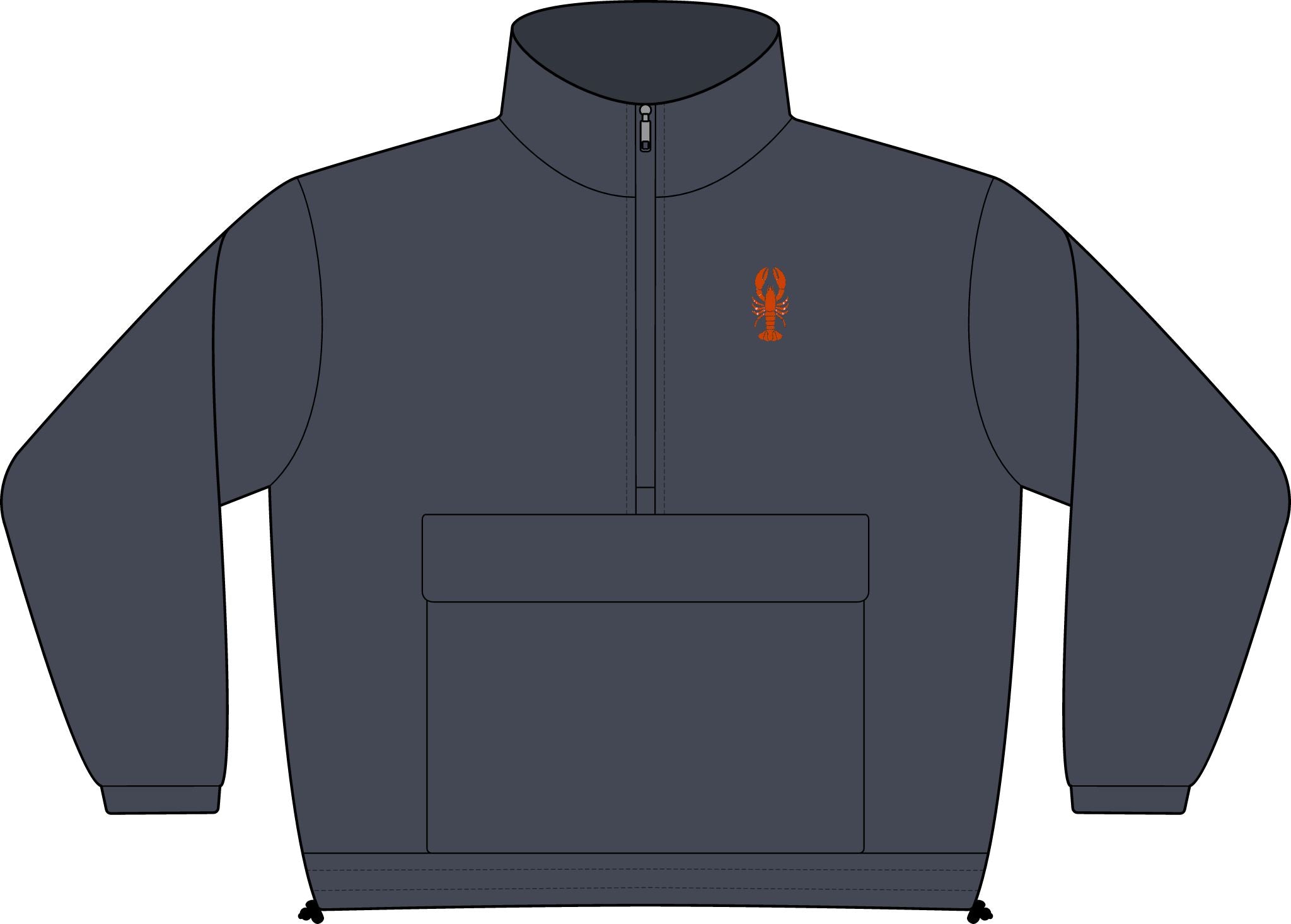 Women's Quarter-Zip Pullover - Embroidered Orange Lobster Chest Logo